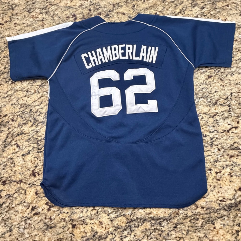 Nike Boys New York Yankees Joba Chamberlain 62 Jersey Navy Blue Size M Medium